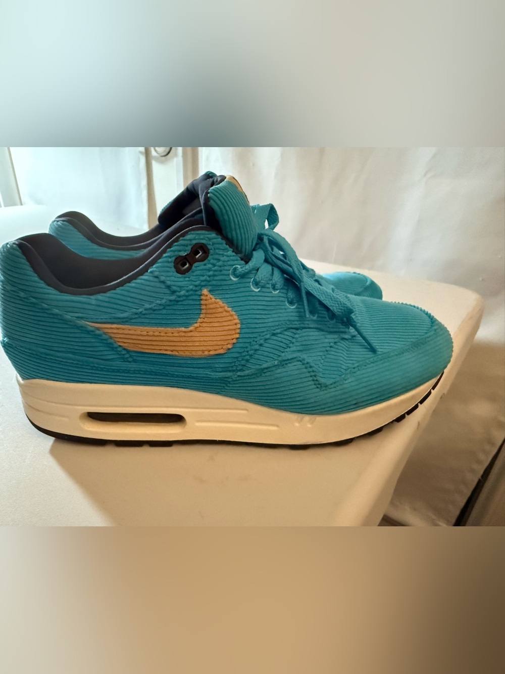 Nike Air Max Men’s Corduroy Sneaker Teal and Tan